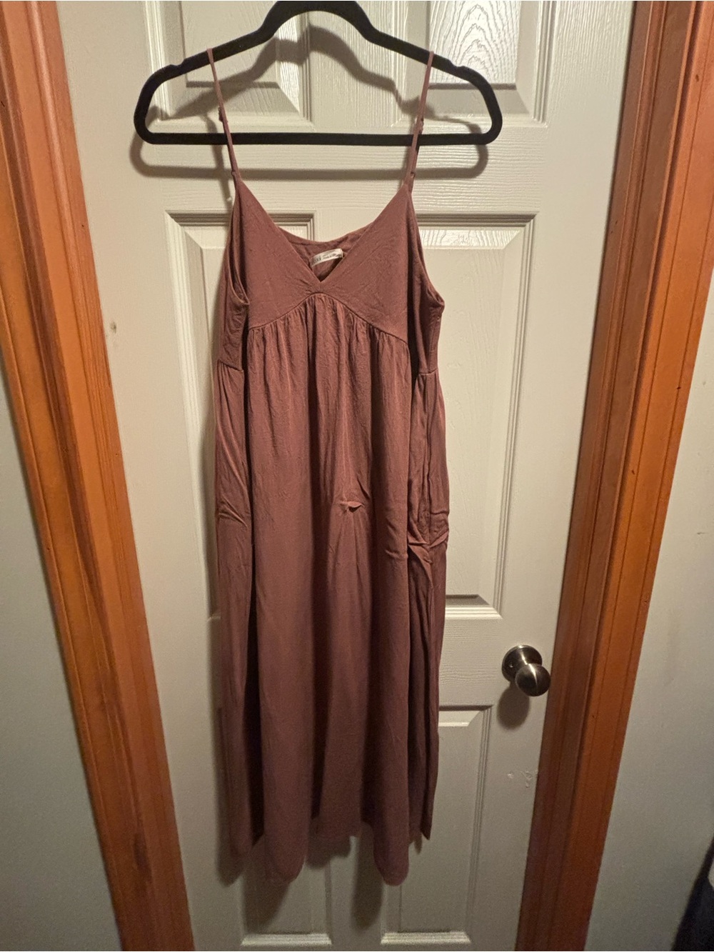 BE COOL Mauve Maxi Slip Dress with Spaghetti Straps